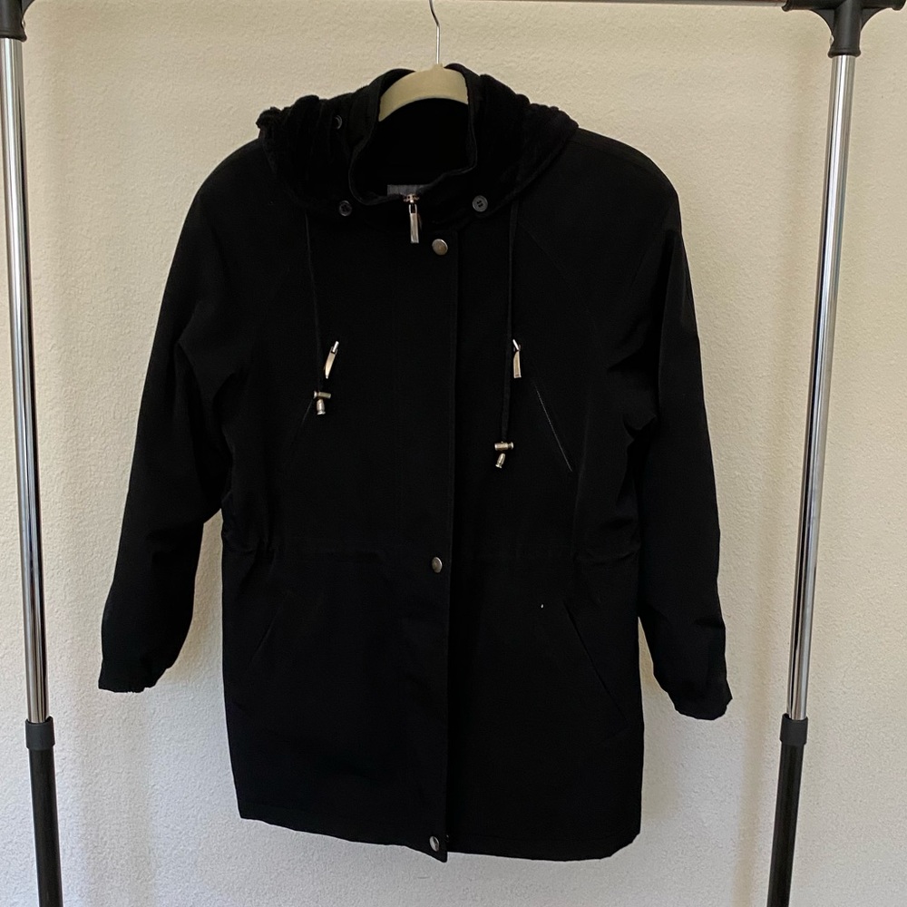 Black parka jacket